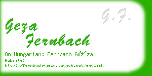 geza fernbach business card